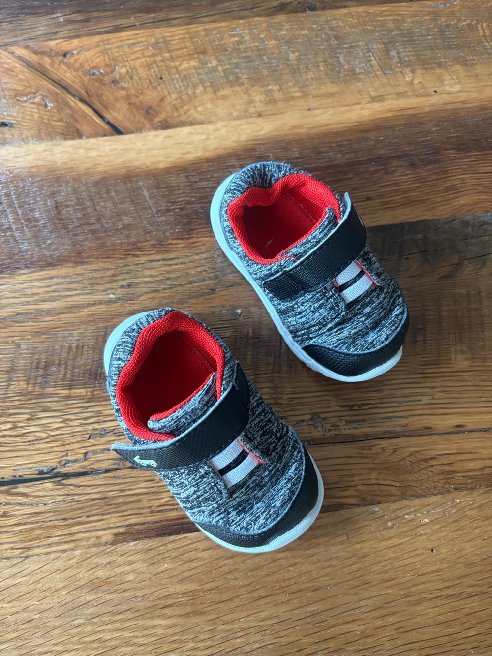 See Kai Run Grey and Red Athletic Sneakers - Comfortable Slip-On Shoes